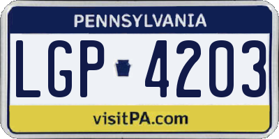 PA license plate LGP4203