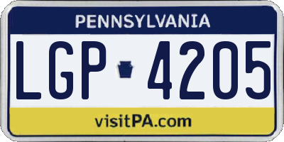 PA license plate LGP4205