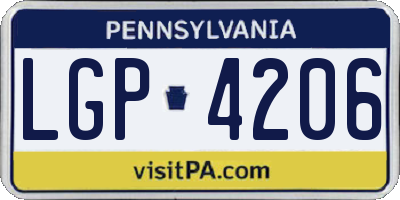 PA license plate LGP4206
