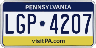 PA license plate LGP4207