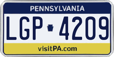 PA license plate LGP4209