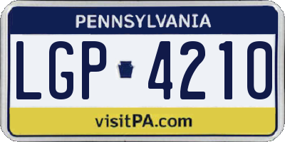 PA license plate LGP4210
