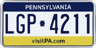 PA license plate LGP4211