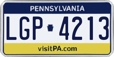PA license plate LGP4213