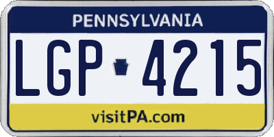 PA license plate LGP4215