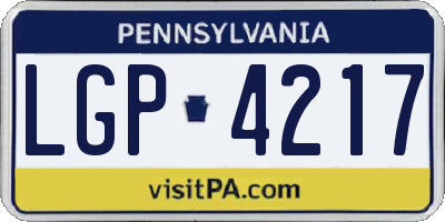 PA license plate LGP4217