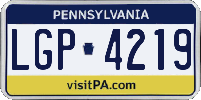 PA license plate LGP4219