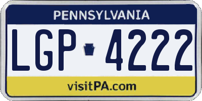 PA license plate LGP4222