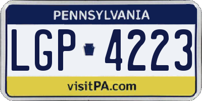 PA license plate LGP4223