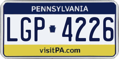 PA license plate LGP4226