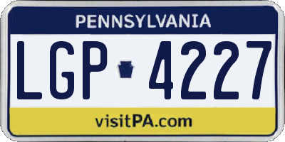 PA license plate LGP4227