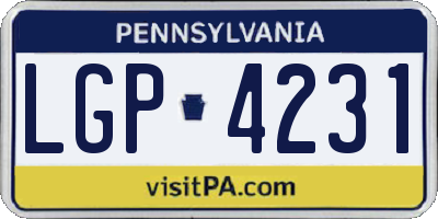 PA license plate LGP4231