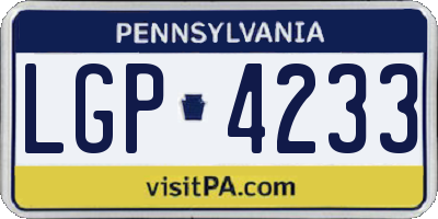 PA license plate LGP4233