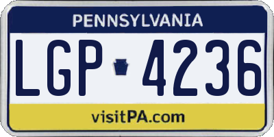 PA license plate LGP4236