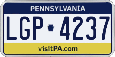 PA license plate LGP4237