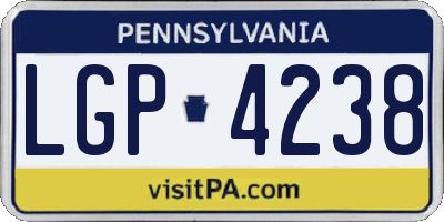 PA license plate LGP4238
