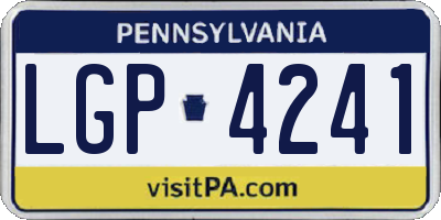 PA license plate LGP4241