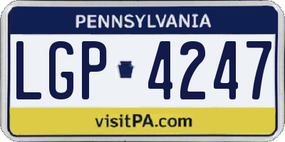 PA license plate LGP4247