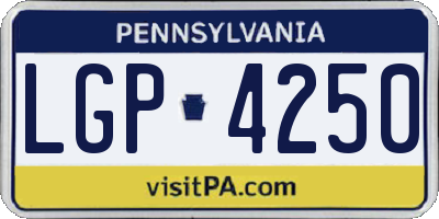 PA license plate LGP4250