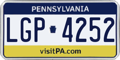 PA license plate LGP4252
