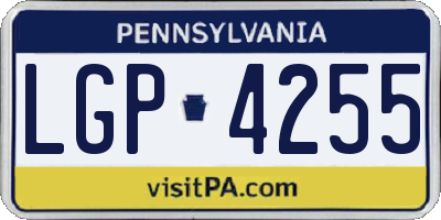 PA license plate LGP4255