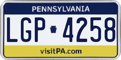 PA license plate LGP4258