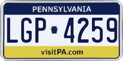 PA license plate LGP4259