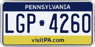 PA license plate LGP4260