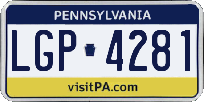 PA license plate LGP4281