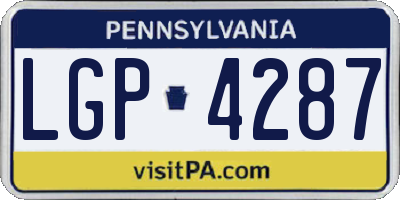 PA license plate LGP4287