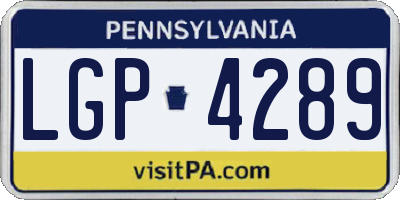 PA license plate LGP4289