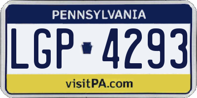 PA license plate LGP4293