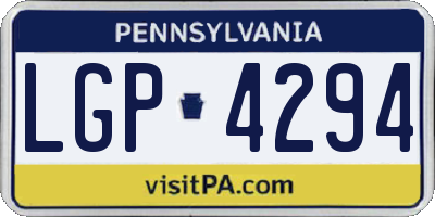 PA license plate LGP4294