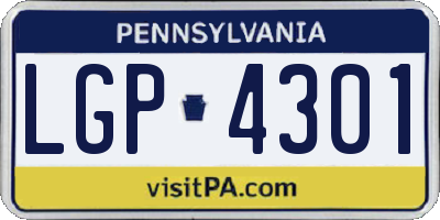 PA license plate LGP4301