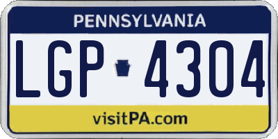 PA license plate LGP4304