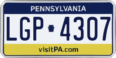 PA license plate LGP4307