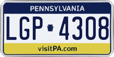 PA license plate LGP4308