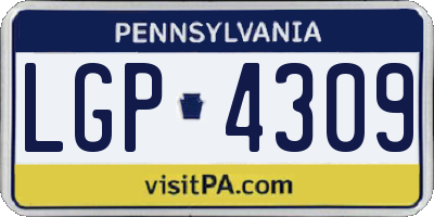 PA license plate LGP4309