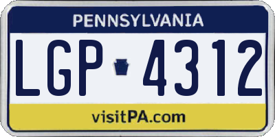 PA license plate LGP4312
