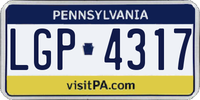PA license plate LGP4317