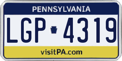 PA license plate LGP4319