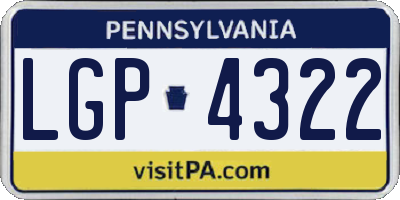 PA license plate LGP4322
