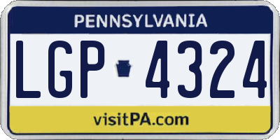 PA license plate LGP4324