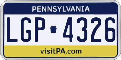 PA license plate LGP4326