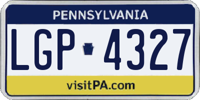 PA license plate LGP4327