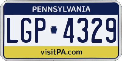 PA license plate LGP4329