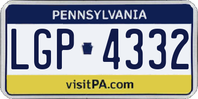 PA license plate LGP4332