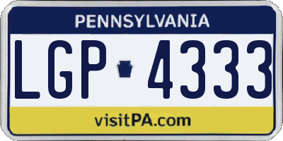 PA license plate LGP4333