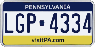 PA license plate LGP4334