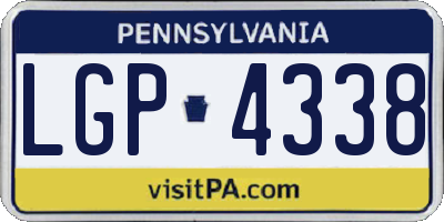 PA license plate LGP4338